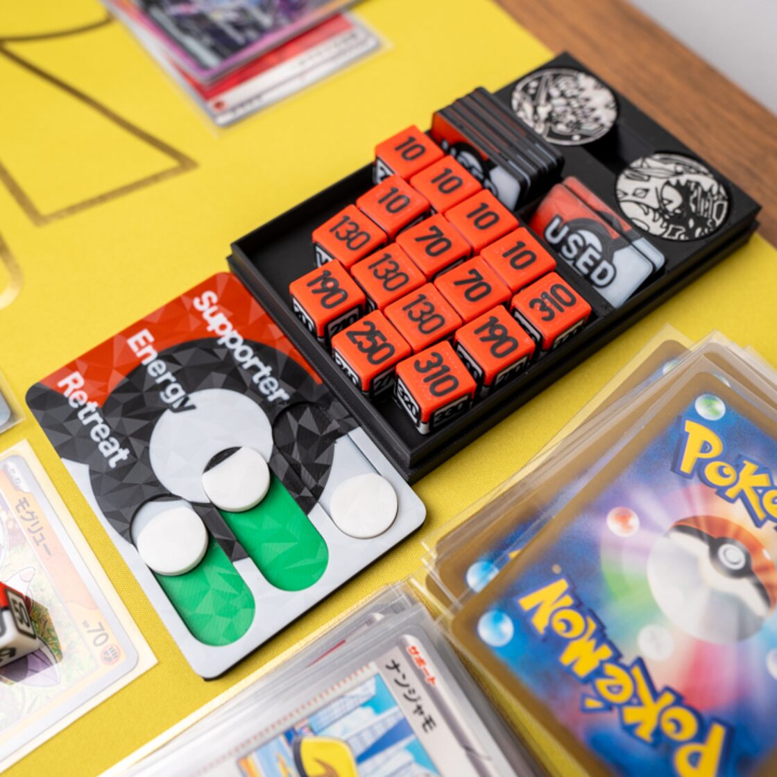 ポケカ ダメカンダイス・やけど、どく、USEDマーカー・チェッカー&専用