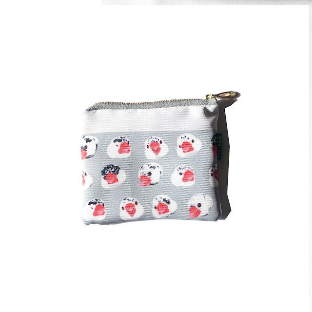 new ゴマ塩文鳥 ポーチ S