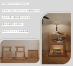 【北欧風】実木ベッドサイドテーブル ナイトテーブル 棚付き コンセント収納 小物置き おしゃれ