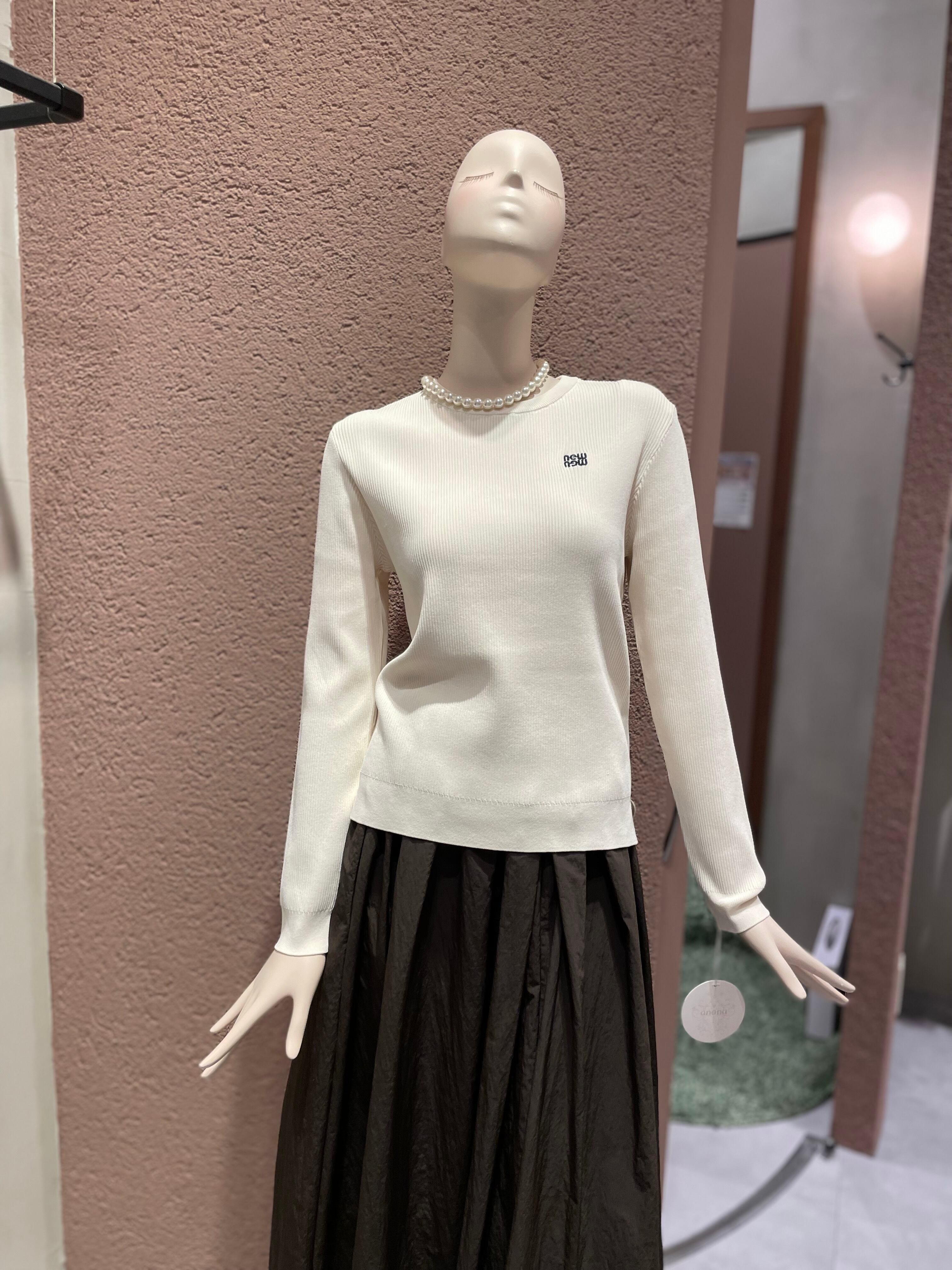 新色】anana/newnew刺繍リブクルーネックニット | 20ｰtwentyｰ