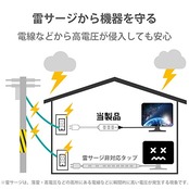 エレコム 電源タップ マグネット 1m 4個口(内3ピン1) ホワイト T-KM01-2410WH