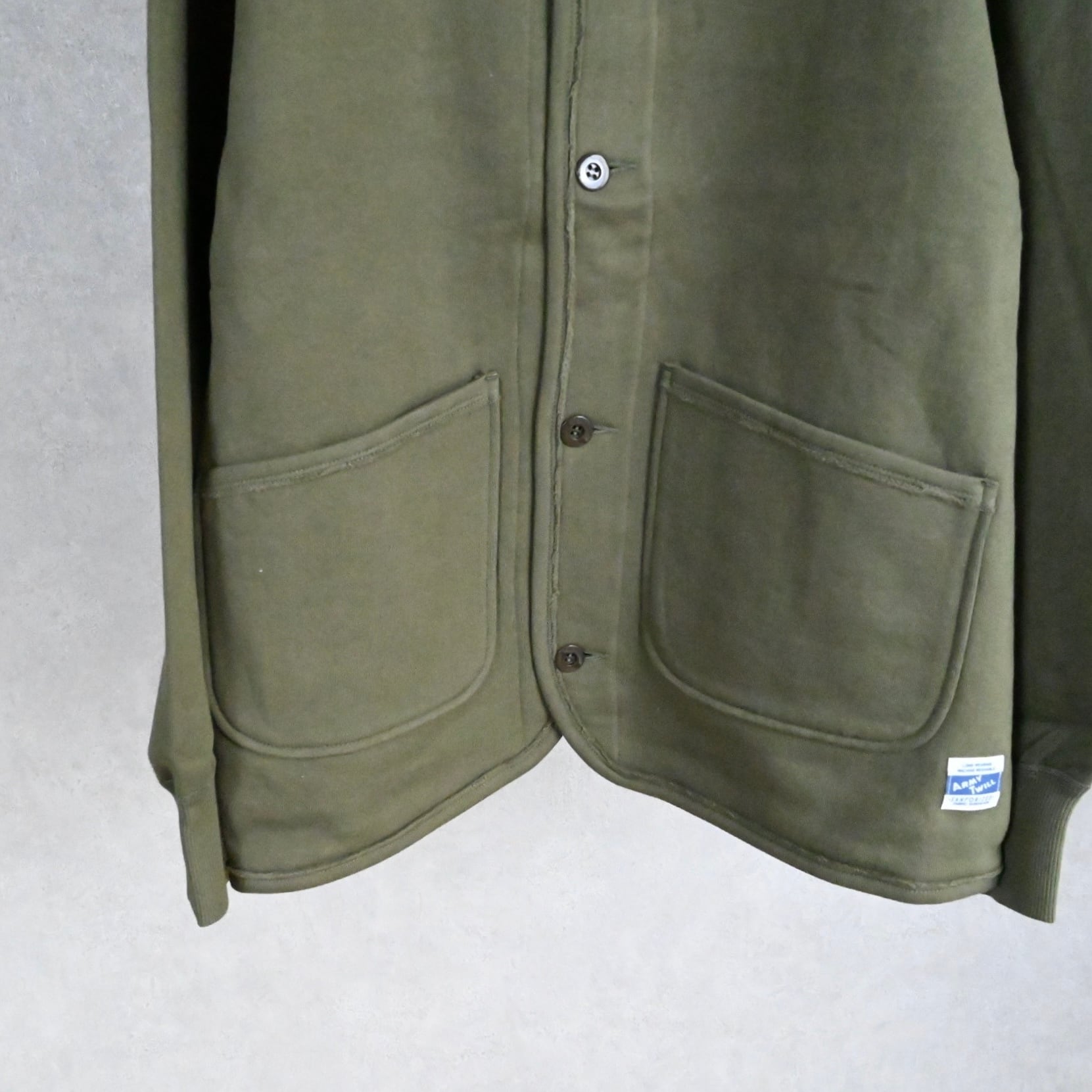 ARMY TWILL】PILE SWEAT CARDIGAN アーミーツイル 裏起毛 スウェット
