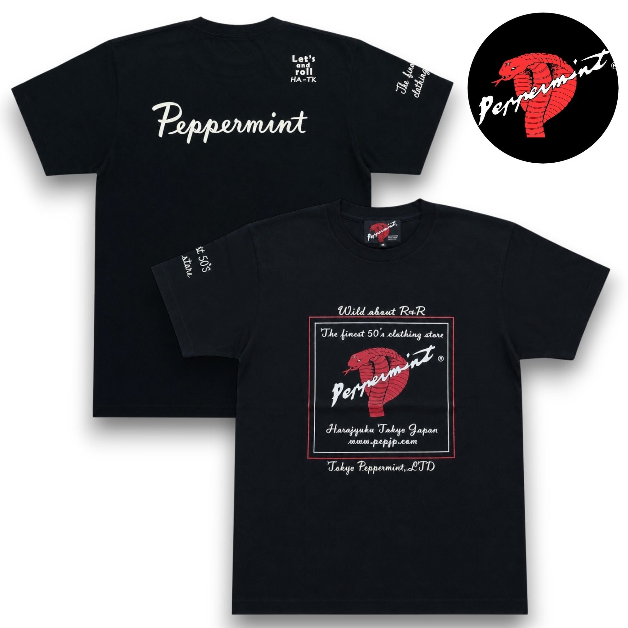Tシャツ メンズ SQUARE COBRA TEE 2 RSN-3436 黒 TOKYO PEPPERMINT