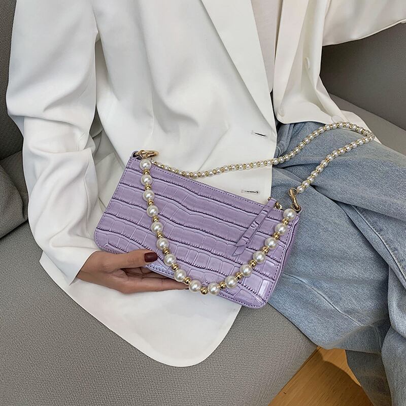 ネット赤の小さなバッグ女性のバッグ2020新しい波夏のファッションパールショルダーバッグエインワイルドテクスチャ小さな正方形のバッグ Tiancai_Wing_Bag0291043