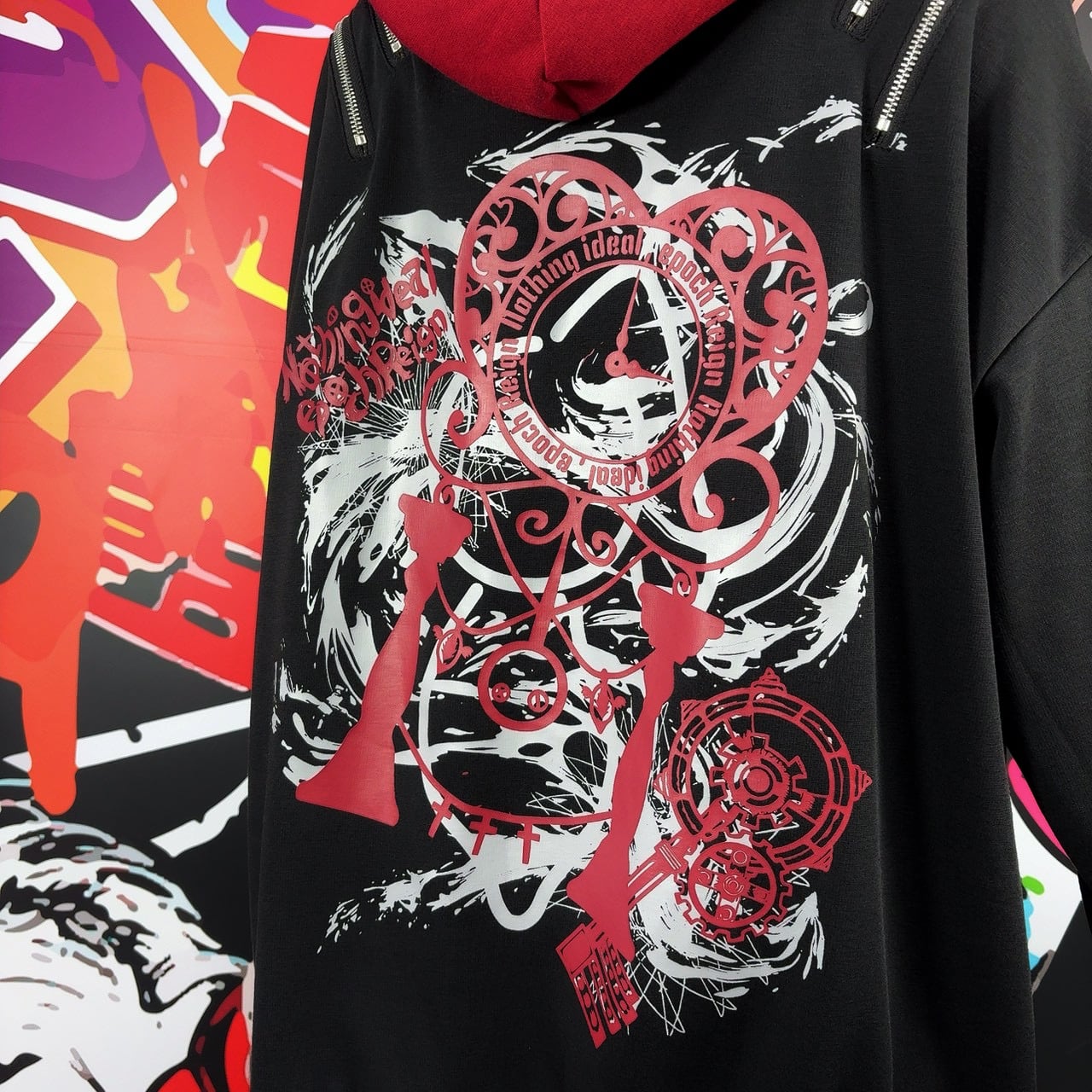 防寒4ZIP SHOULDER FLEECE INNER PARKA【BLACK×RED】 | NIER CLOTHING