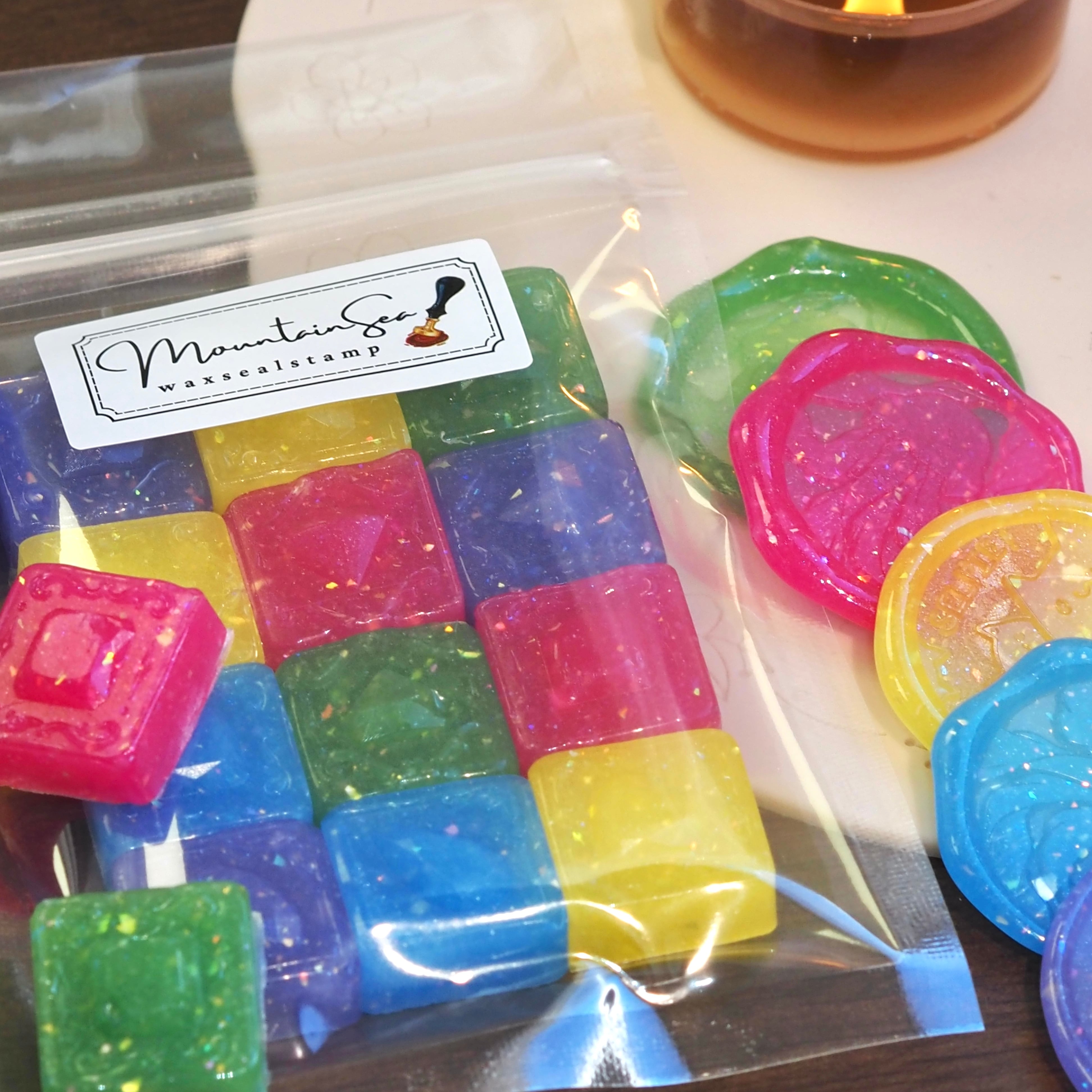 宝石ワックス粒・シーリングワックス|5カラー入り・12粒セット