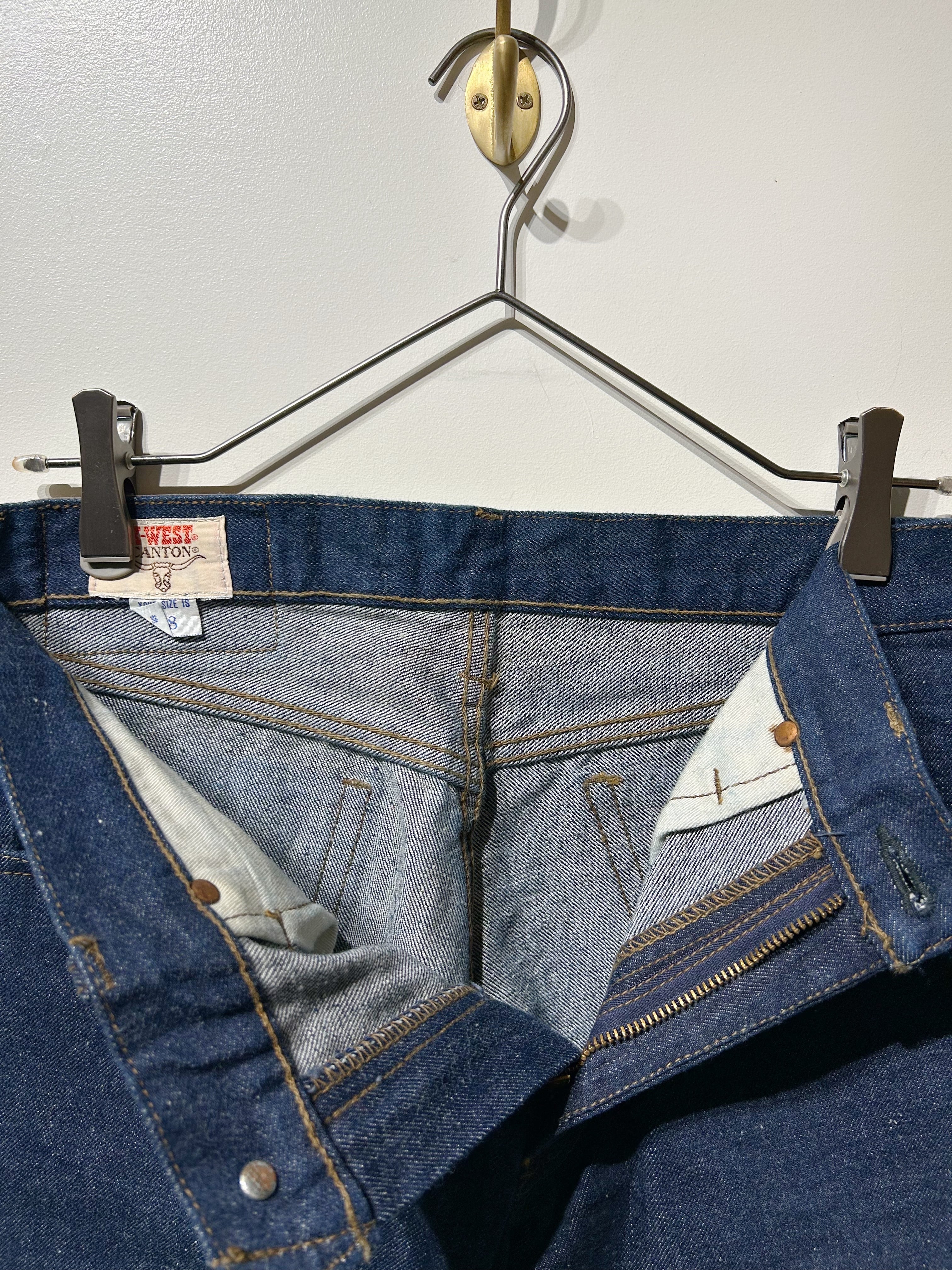 PT618）70's CANTON X-WEST western flare denim made in Japan / W31