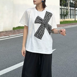 BOW PATCH RELAXED SHORT SLEEVE T-SHIRT M-17903