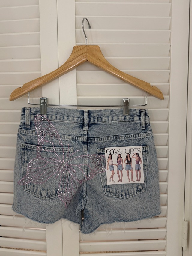 90’s kirakira denim short pants