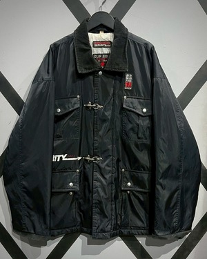【XVINTAGE】Corduroy Collar Design Vintage Loose Nylon Fireman Jacket