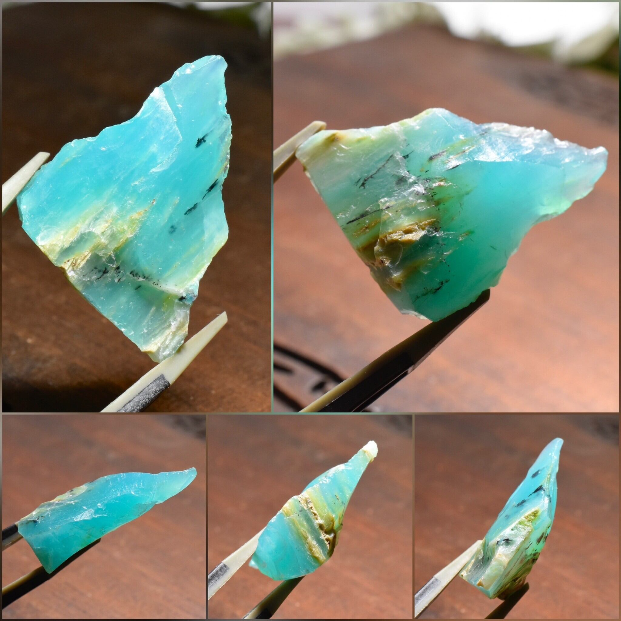 パワーストーン 天然石 ペルー産 ジェムシリカ ブルーオパール 22g N756