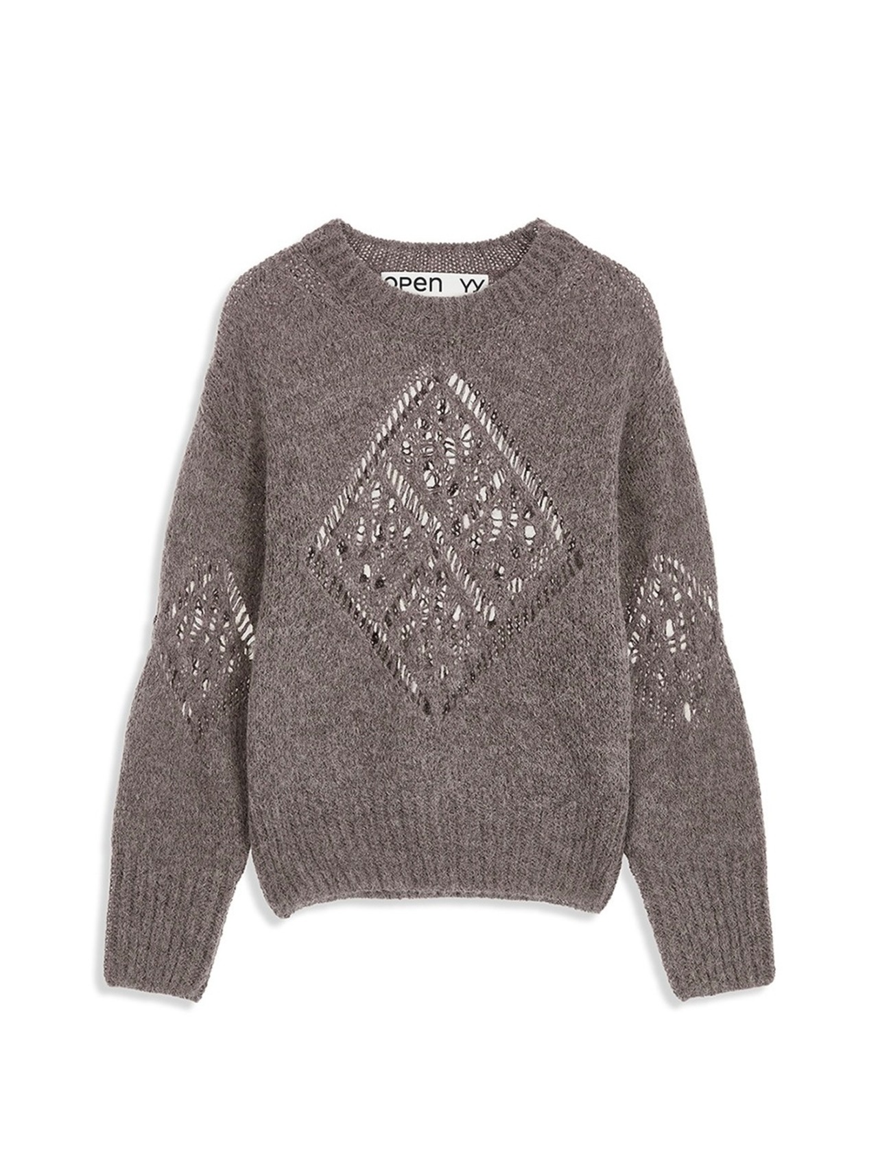 【25AW】OPEN YY オープン ワイワイ / ALPACA ARGYLE POINTELLE PULLOVER / プルオーバー - 6