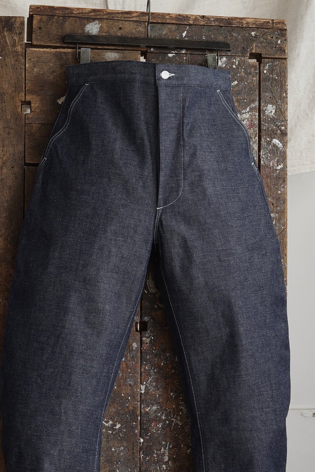 TUKI - 原田服飾研究所 - TYPE 4, CURVED LEG JEANS (INDIGO) | Brownie