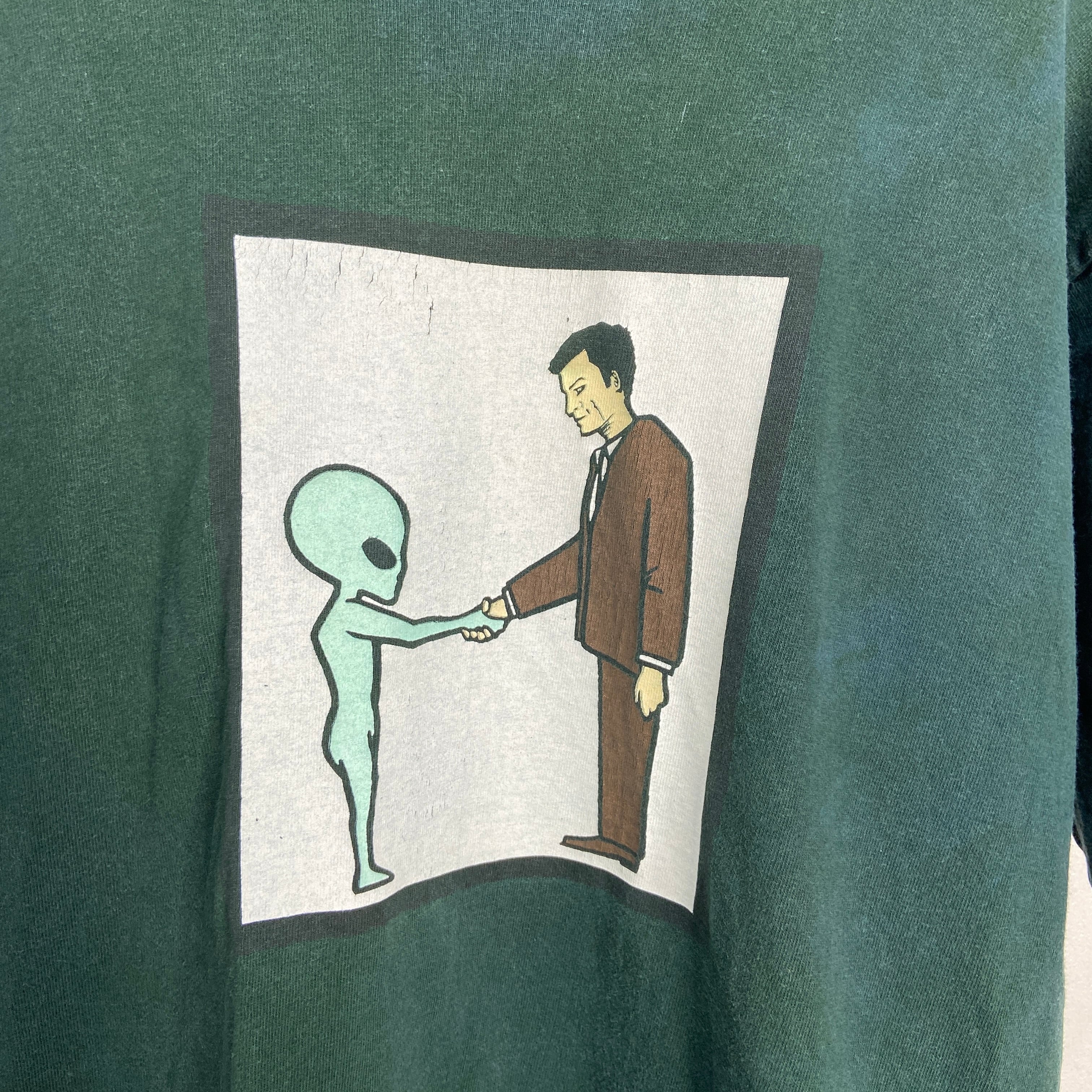90s USA製 ヘルメット バンドTシャツ バンt エイリアン 緑 L | 古着屋 Uan