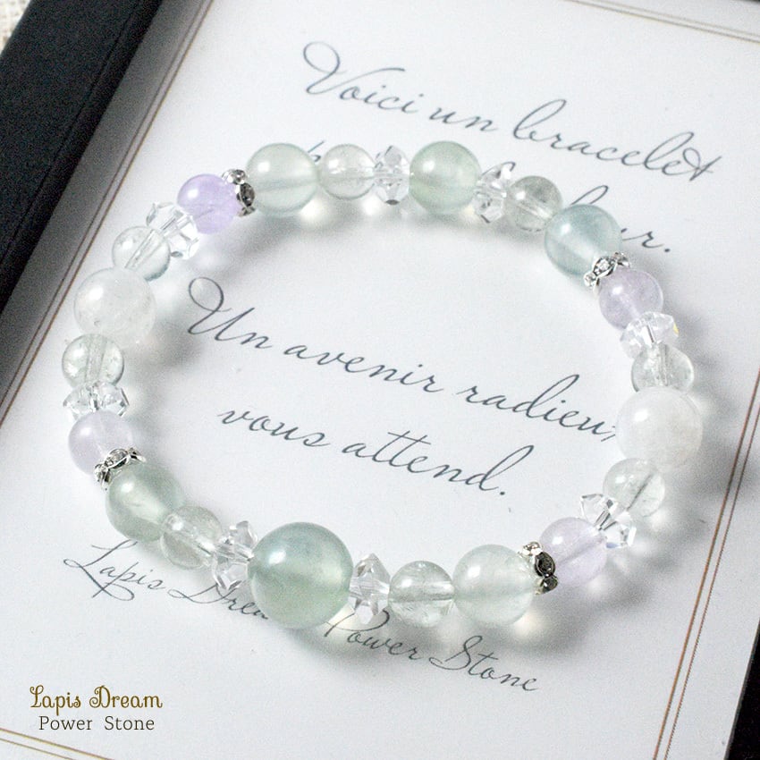 自分を信じて進む、希望のお守り | プレナイト、レンボ―ムーンストーンのパワーストーン ブレスレット