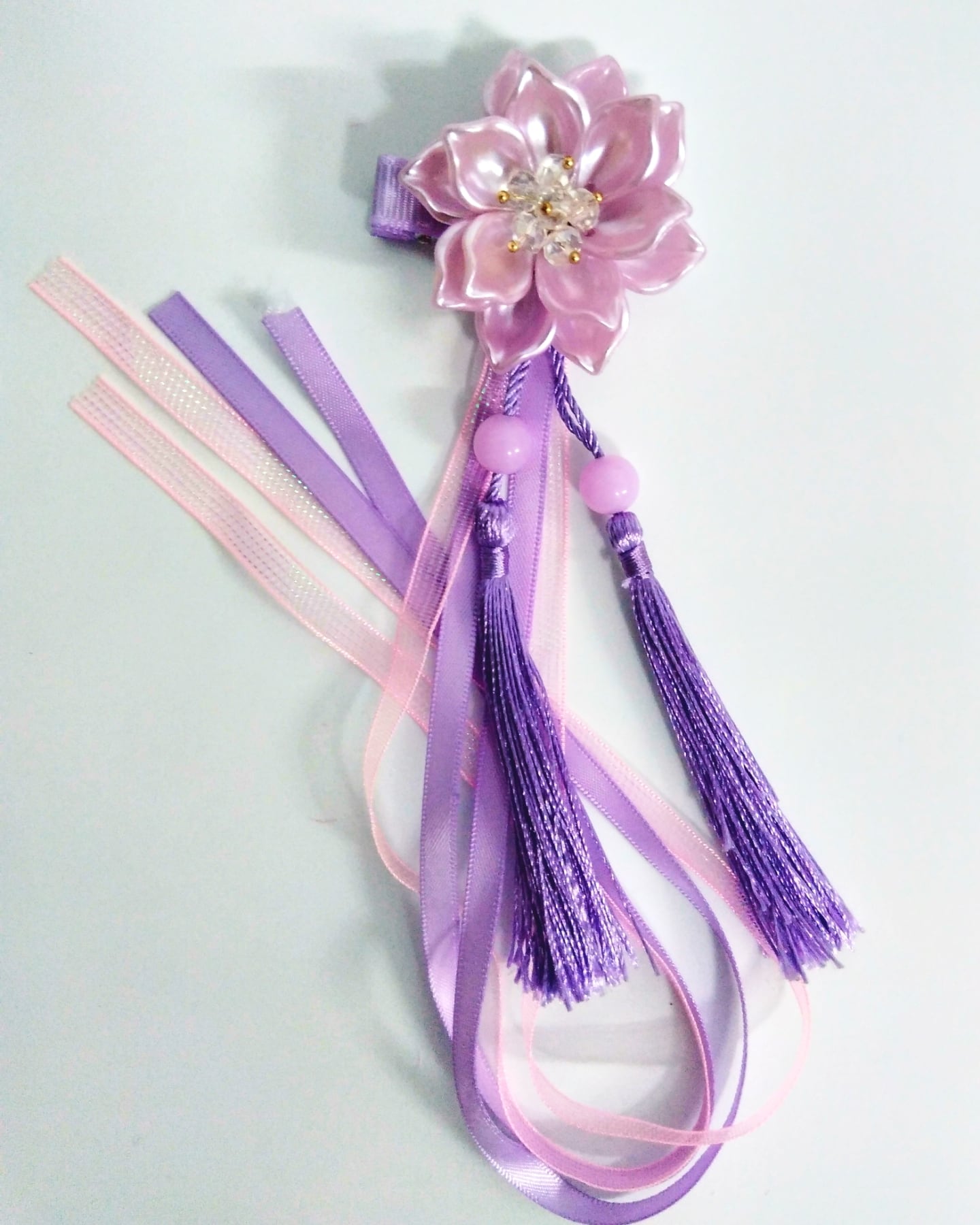 チャイナ髪飾り「花弁ー01 紫」 | おもガラ庵