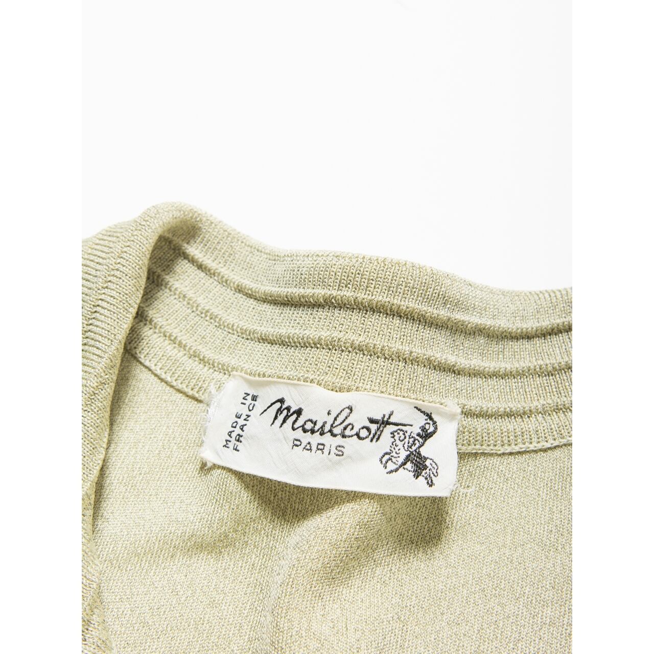 【Made in France】Open collar h/s jersey knit blouse（フランス製 オープンカラー半袖ニットジャージブラウス シャツ）4d