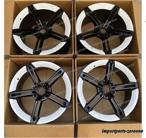 21インチ ツイン 5 スポーク ホワイト スタイル ホイール テスラ モデル S 21x8.5 21x9 -BRN-12033 鍛造 ★