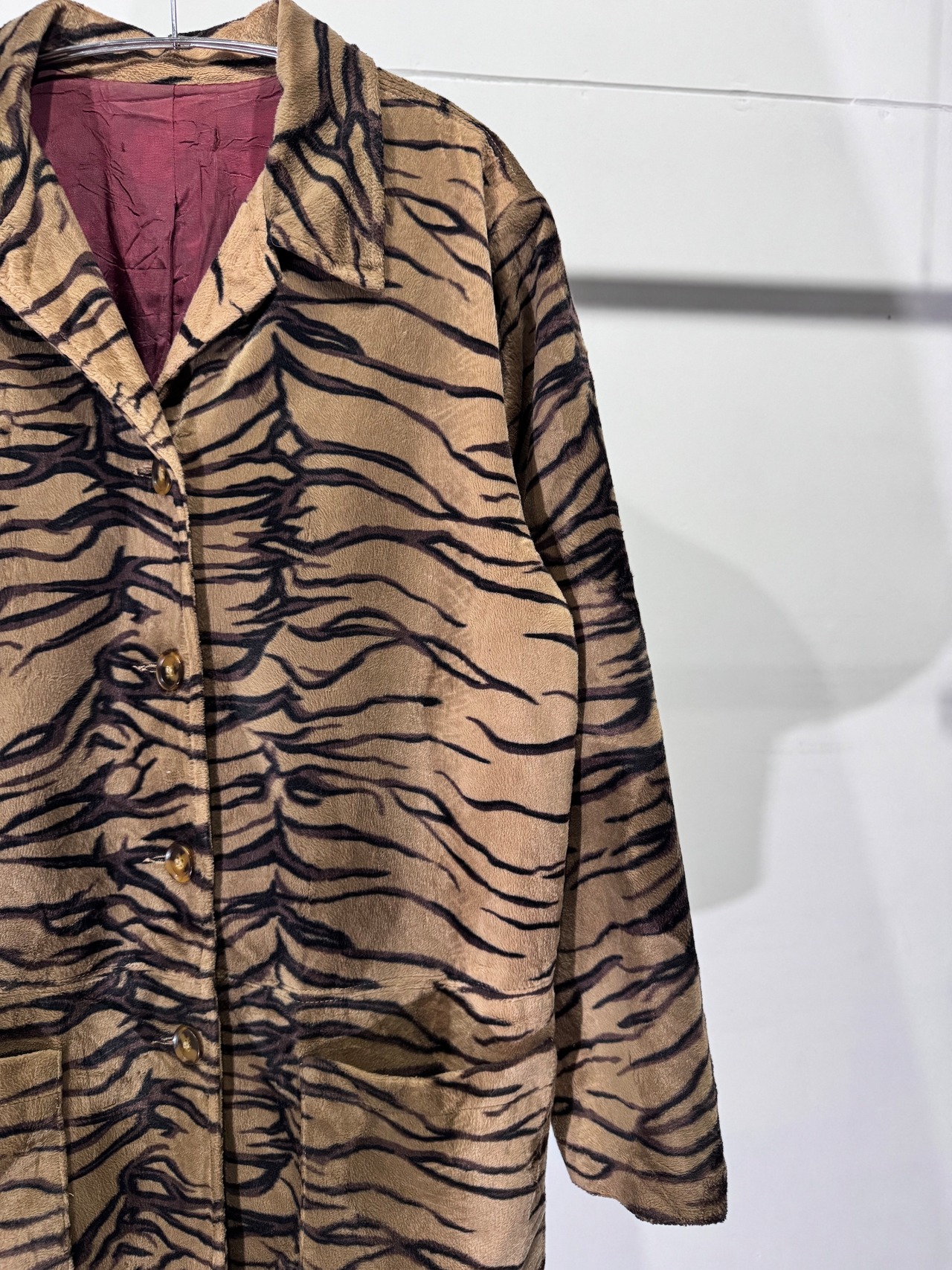 【L】1990s Karen Kane / Zebra Pattern Pile Fabric Jacket / 20251387