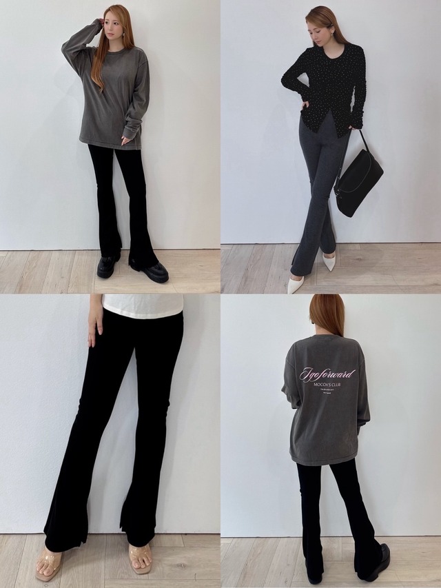 美脚RIBフレアパンツ　¥6,200+tax