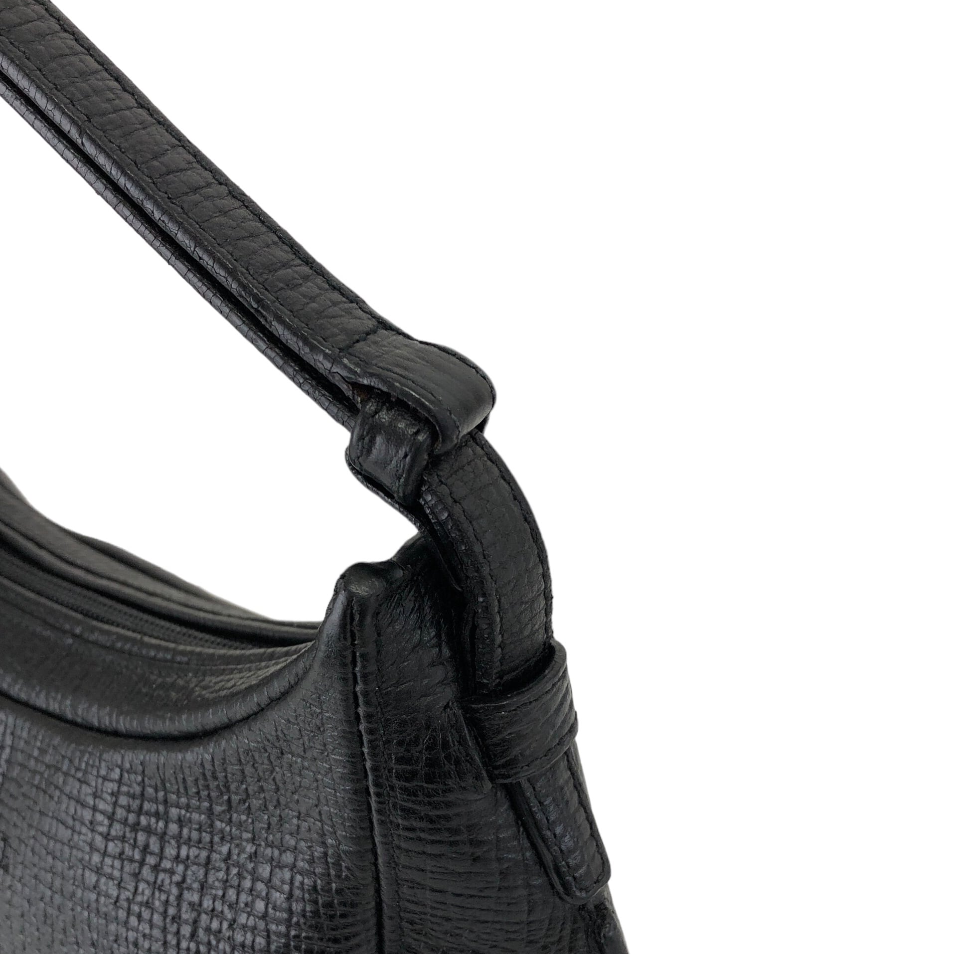 LOEWE ロエベ ショルダーバッグ ブラック ロゴ レザー ホーボー