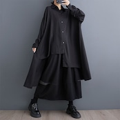 アシンメトリーデザイン シャツチュニック 00159