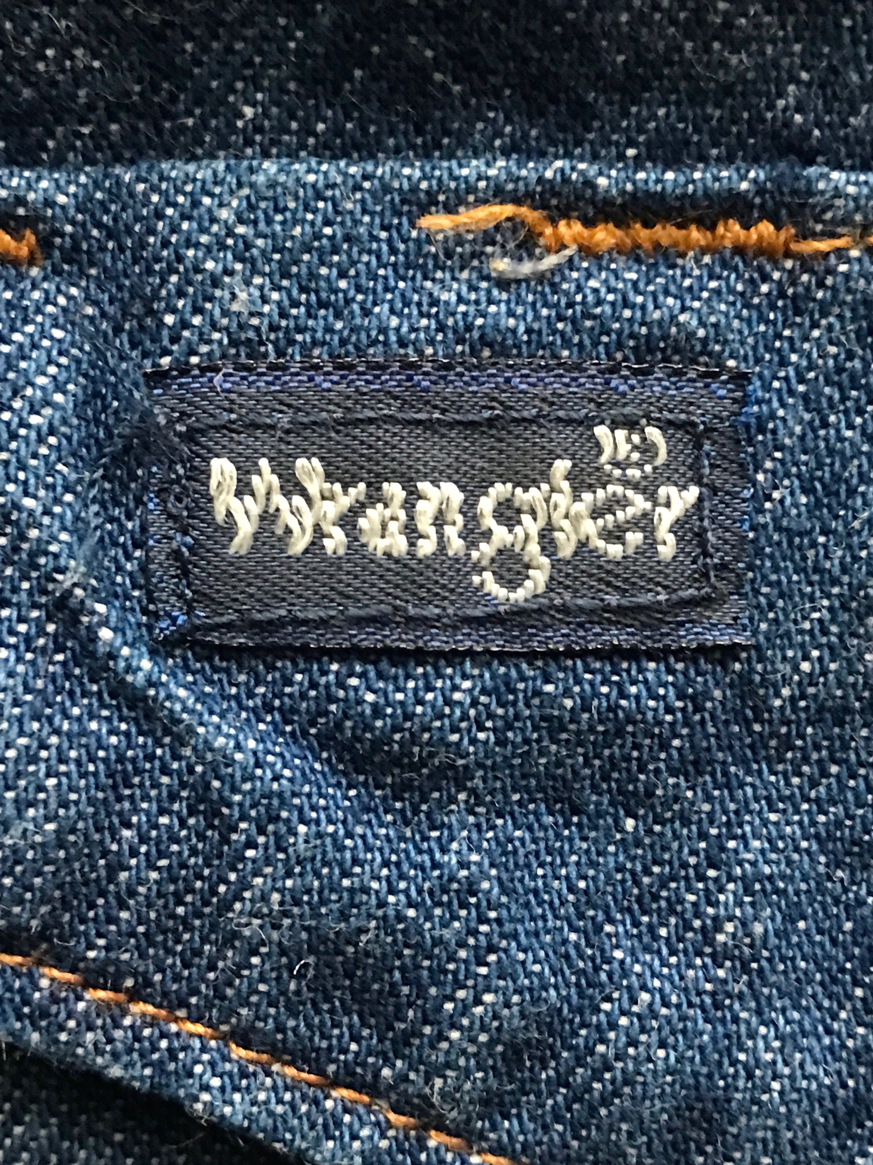80's　Wrangler　デニムウエスタンシャツ ホースマーク 濃紺 破れあり 表記(16 1/2-35)