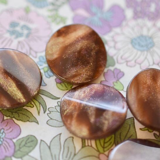 フランス ミックスカラーブラウンマーブル 21.5㎜