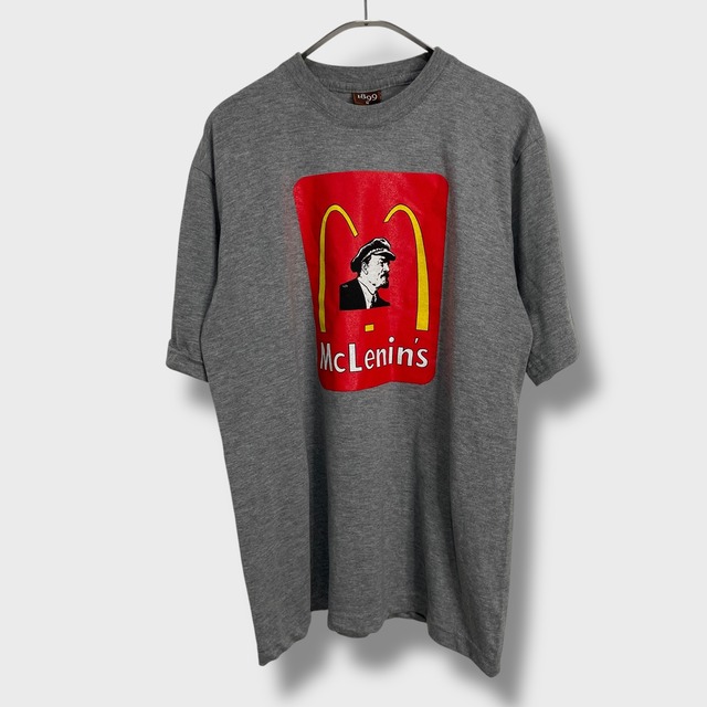 デッドストック　McLenin‘s パロディTシャツ　ロシア革命家　グレー　M