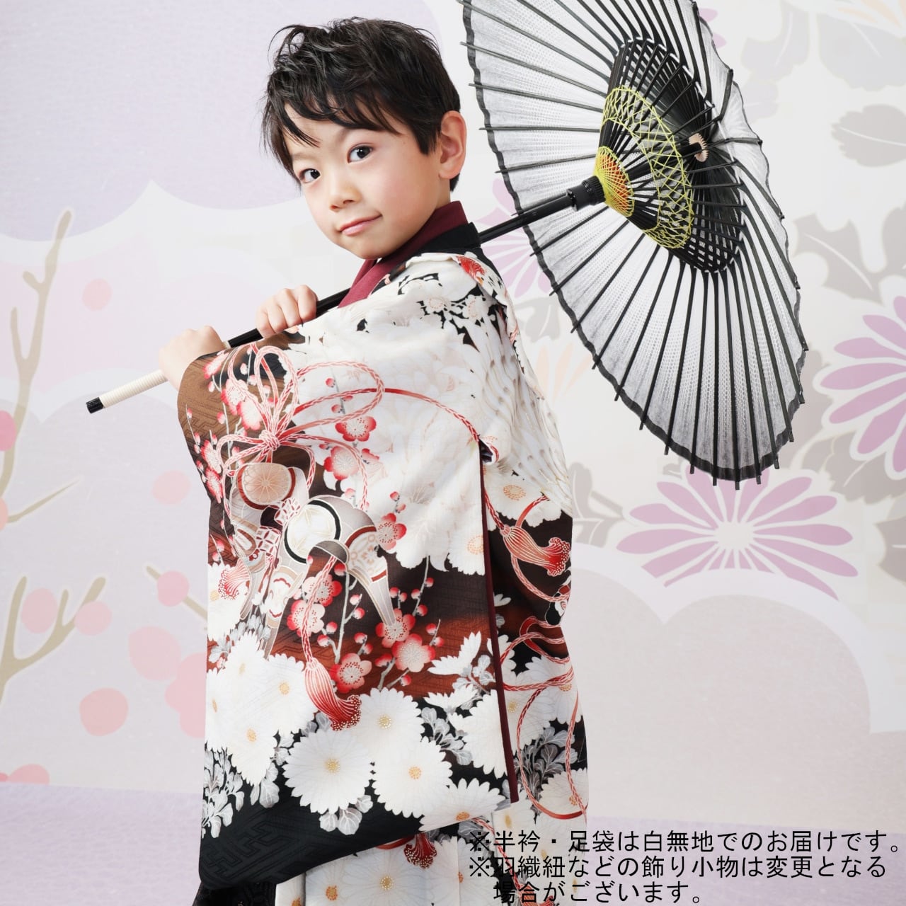レンタル】七五三着物 5歳 男の子 華徒然 茶色 【G203-E210（24032