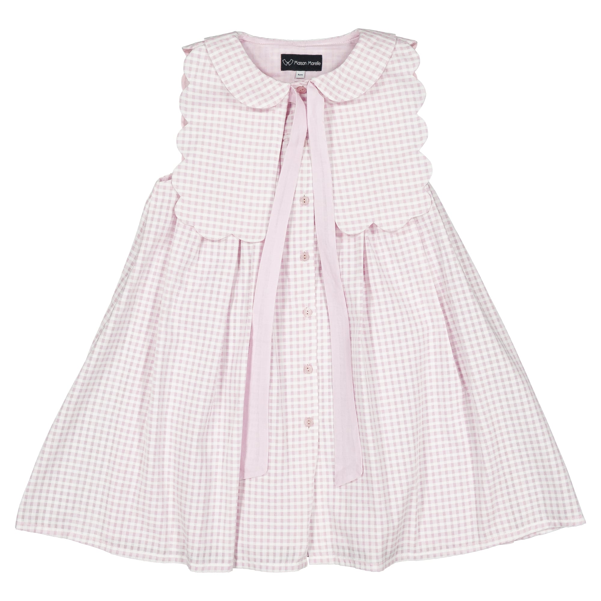 予約【Maison Marelle】dress ELYSEE- pink gingham / 6Y~12Y/ 6月上旬以降入荷