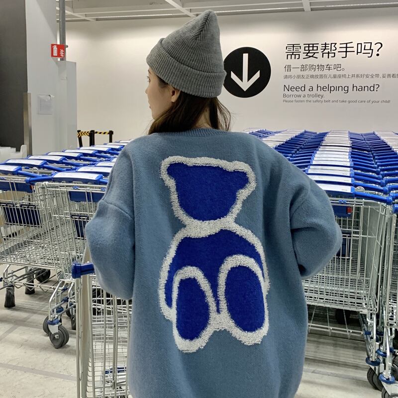 セーター スプリングオータムスタイルルーズニットトップス 春物 秋物 スーパーモール40555127761