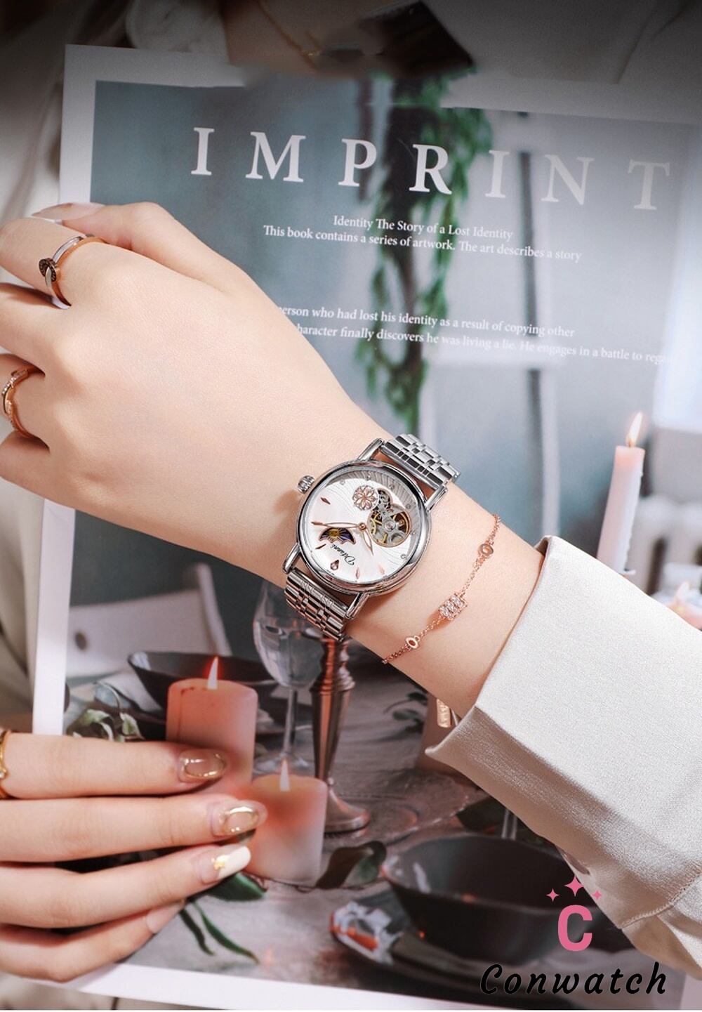 稼働 Louis Arden 腕時計 手巻き 機械式 スケルトンレザー 1052 稼働 Louis Arden 腕時計 手巻き 機械式 スケルトンレザー 1052