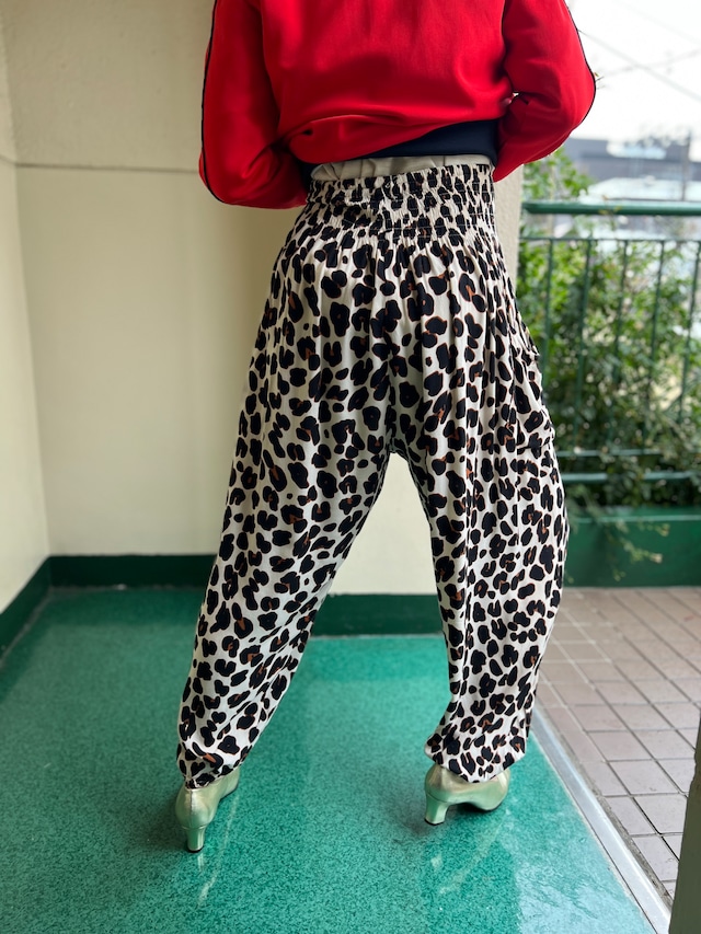 Vintage leopard rayon balloon pants