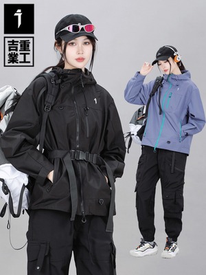 JIYEIND  ルーズフィット フーデッド マウンテンパーカ