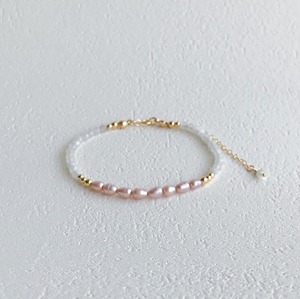 Birthstone  Bracelet Freshwater pearl ✕ white Moonstone