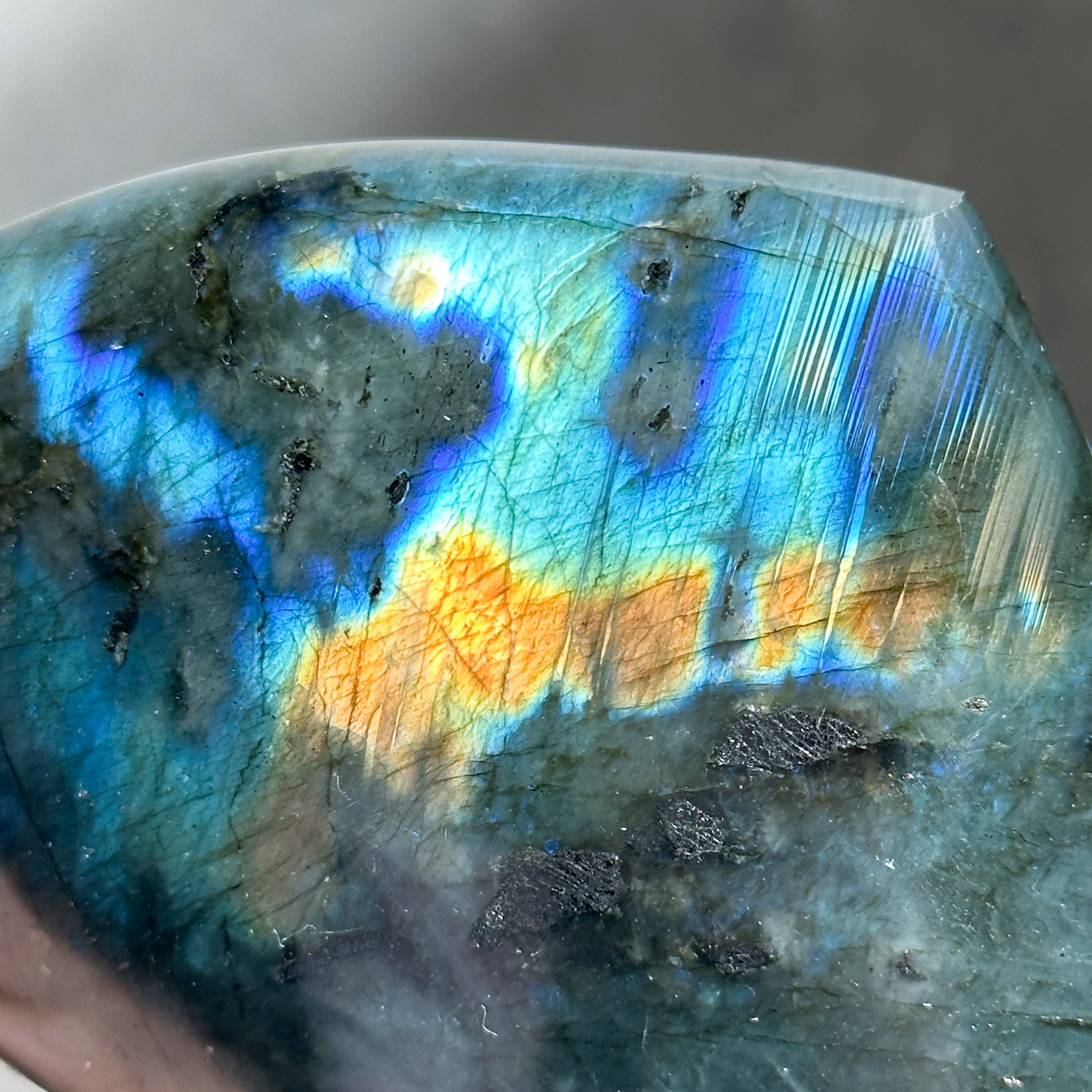 Big♡ラブラドライト ハート 02◇ Labradorite ◇天然石・鉱物
