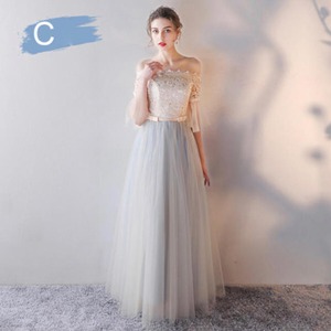 ★送料無料★9号(M)★刺繍とチュールのパ－ティ－ドレス[OPN3921]