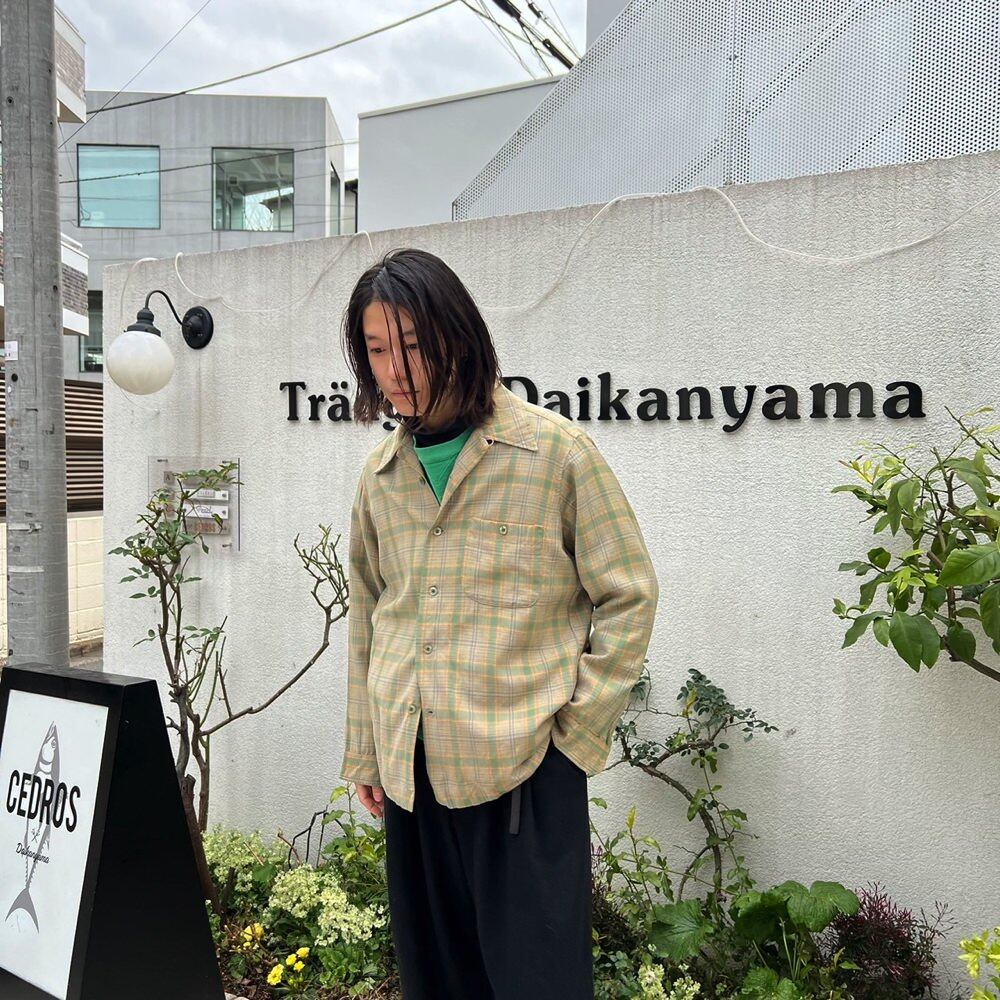 Pendleton [PENDLETON] vintage open collar wool shirt [1970s