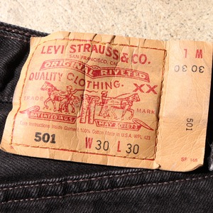 美品 30×30 Levi's 501 USA サルファー ブラックデニムパンツ リーバイス