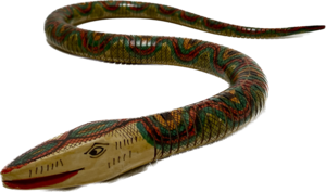 Vintage Folk Art: Wooden Snake（Asia）