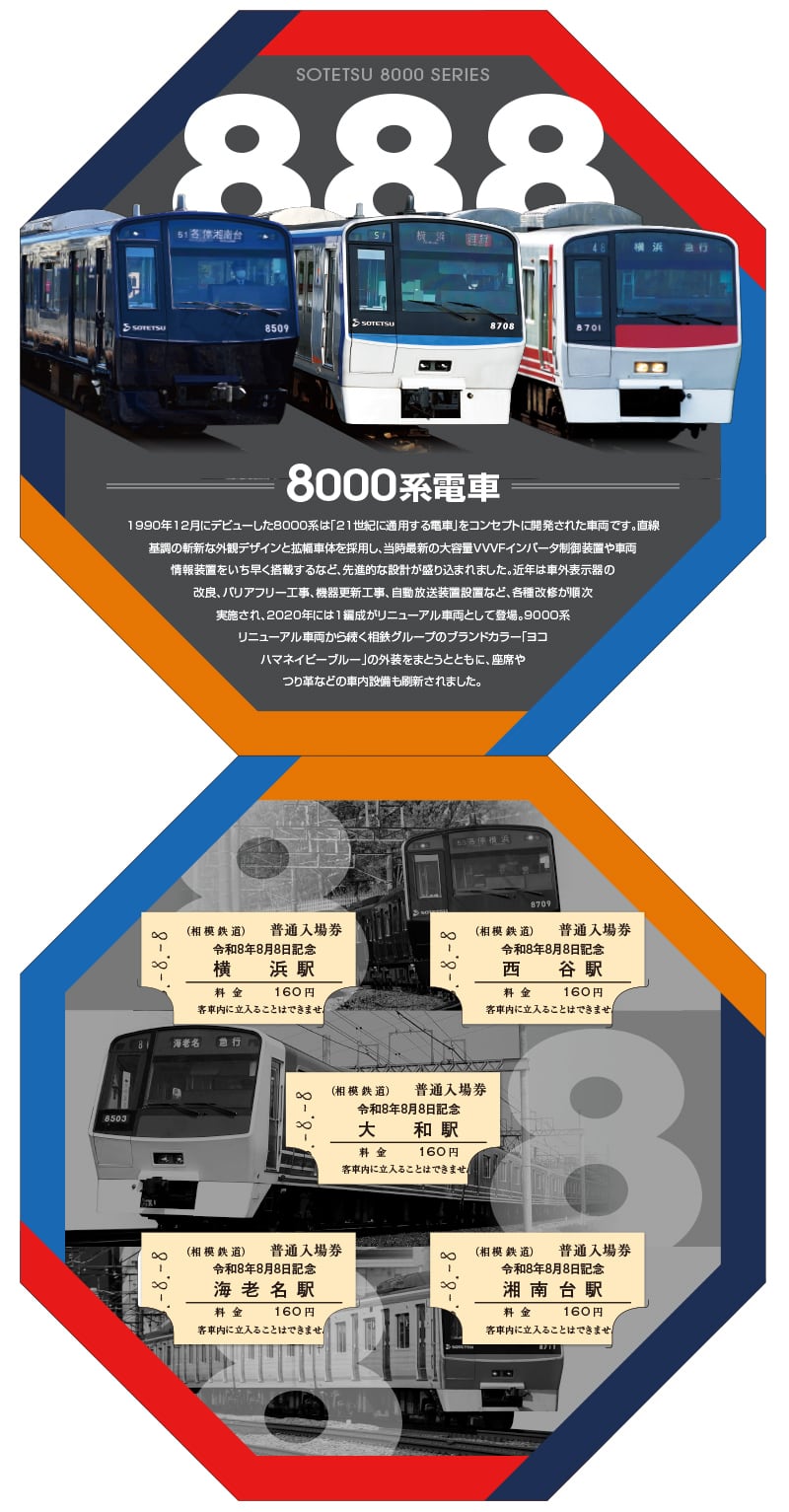 相模鉄道］令和8年8月8日記念入場券 | きっぷと鉄こもの －記念