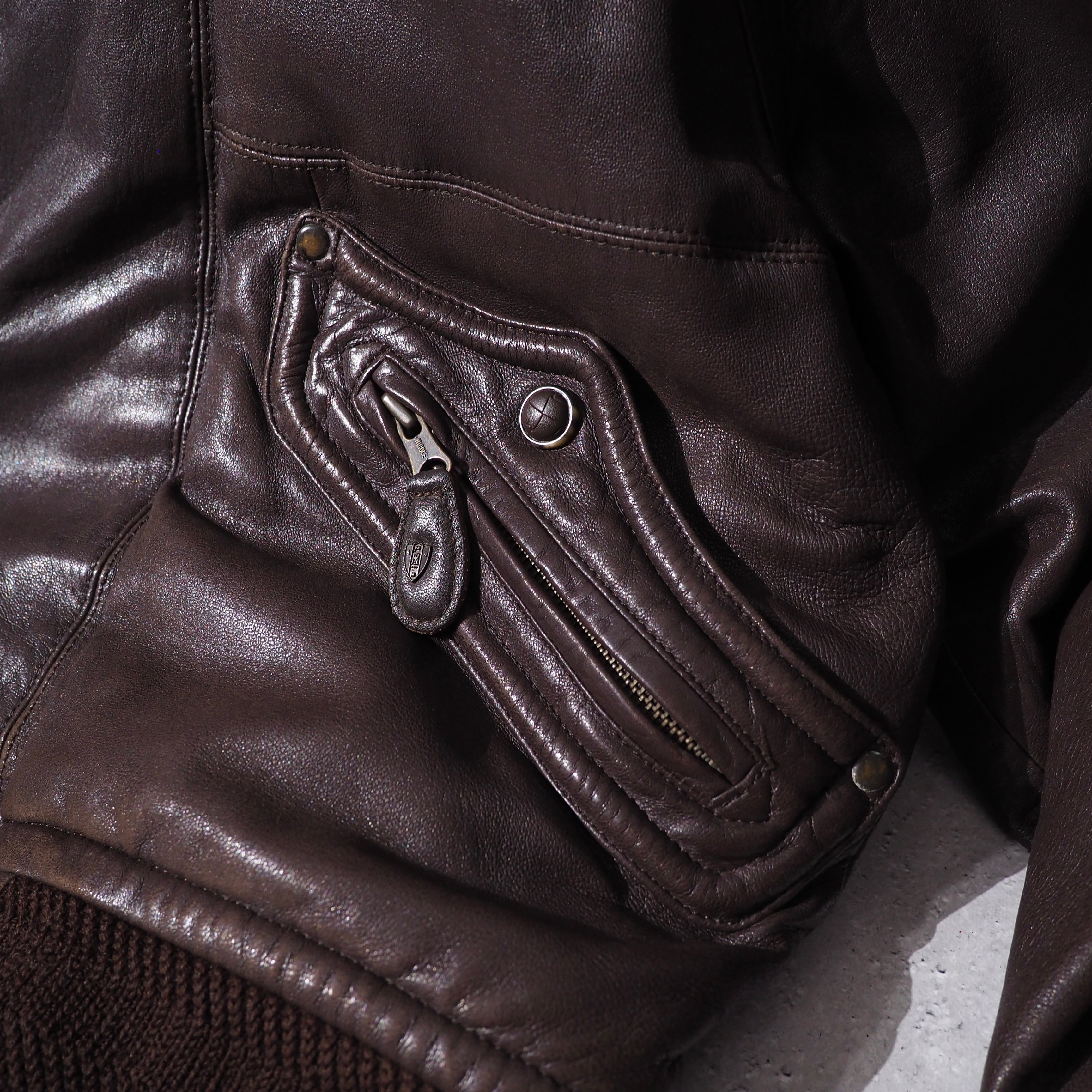 1980s " Monsieur NICOLE " Special N2-A sampling vintage Sheep leather jacket ムッシュニコル N2-A サンプリング レザージャケット