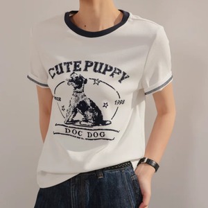 2色／ドックプリントTシャツ ・22562