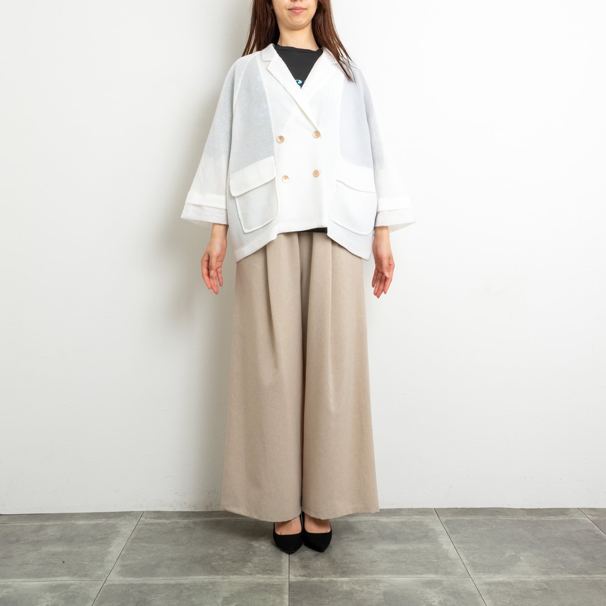 CYAN TOKYO／シアン トーキョー】ニットライクWメッシュジャケット