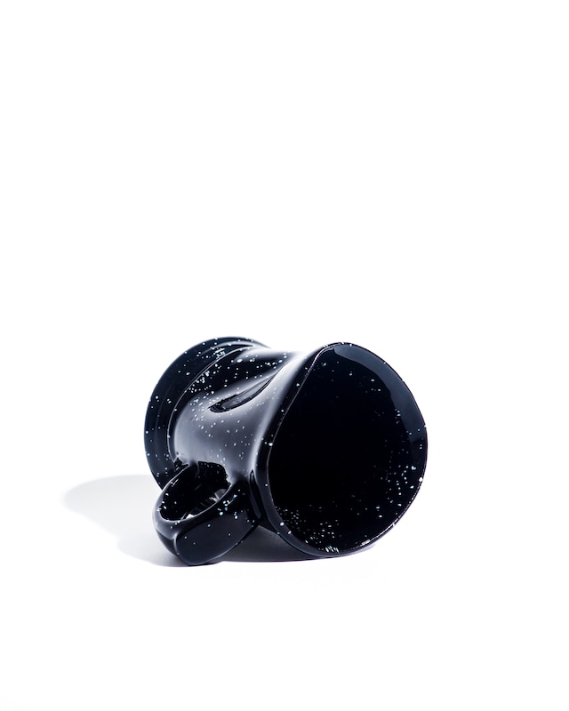 Ceramic splatter irregularly shaped mug
