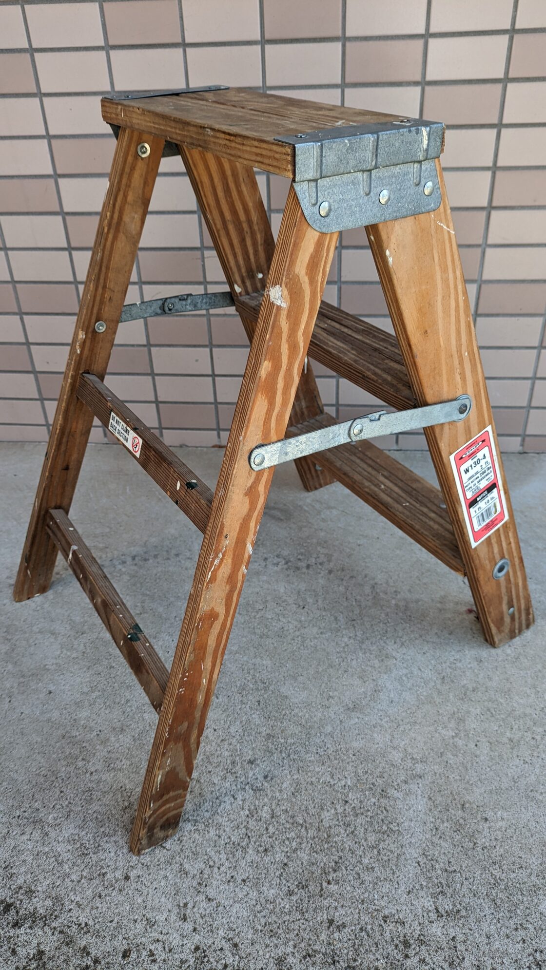 Vintage WERNER Wood Stepladder Stand USA ウッド フォールディング 