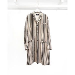 [kujaku] (クジャク) C-466-1 Striped Long Chester Coat