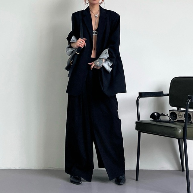 Oversized Jacket & Skirt Set（2color）［A0167］