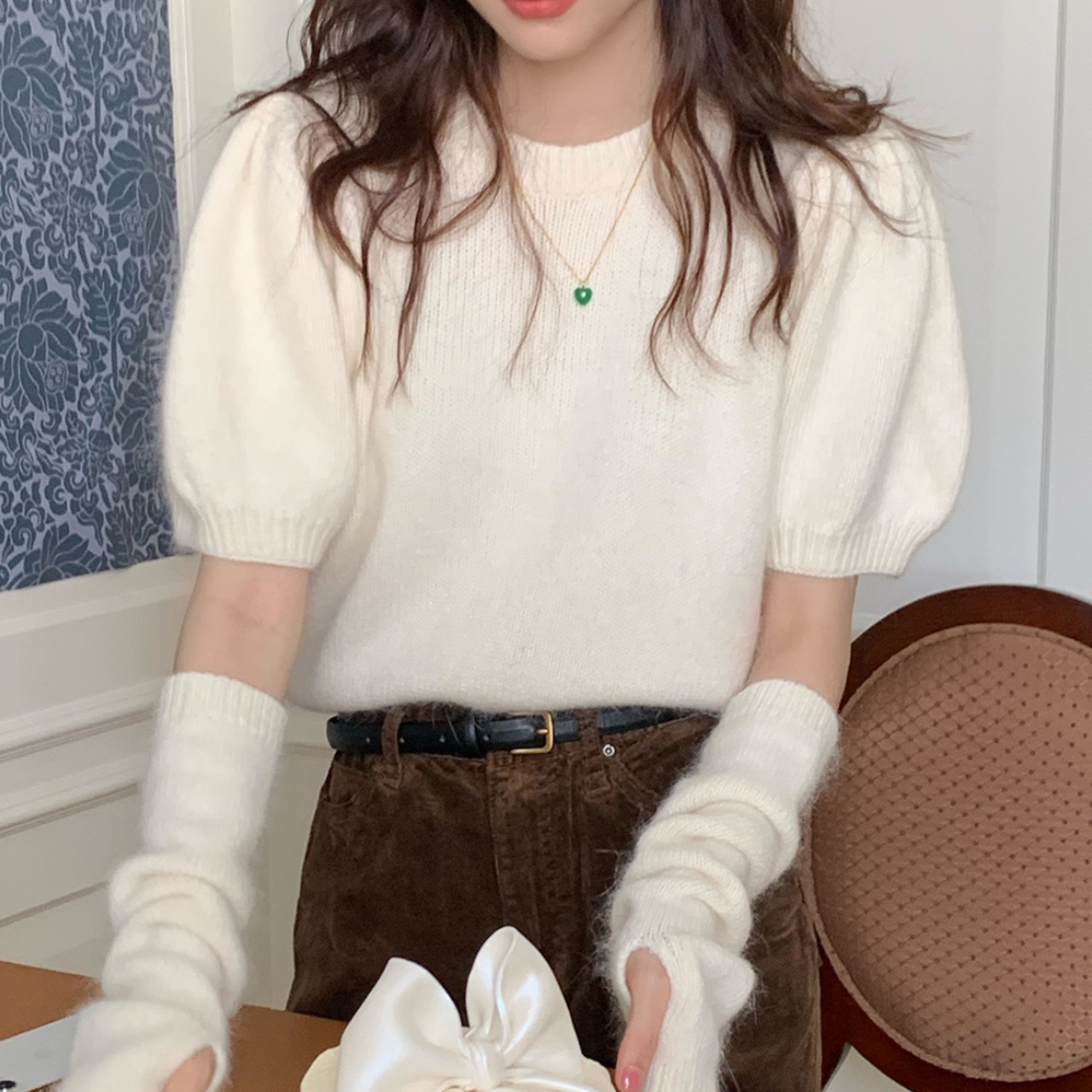 パフスリーブアーマーニット LK778